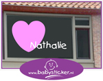 Geboortesticker Hart met naam